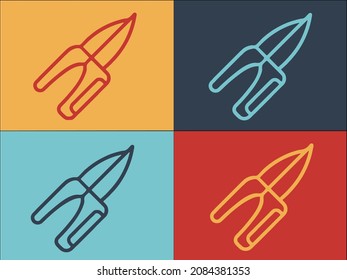Garden Secateurs Logo Template, Simple Flat Icon of gardening,secateurs,garden