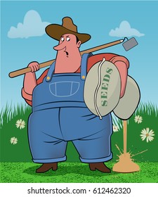 Garden Seed / A farmer prepares his spring garden.