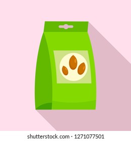 Garden seed pack icon. Flat illustration of garden seed pack vector icon for web design