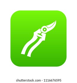 Garden shears icon digital green for any design isolated on white vector illustration