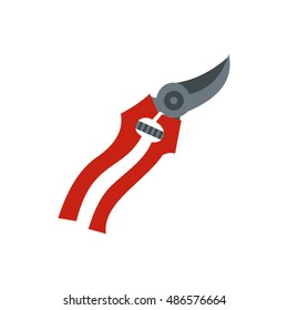 Garden shears icon in flat style isolated on white background. Tool symbol vector illustration