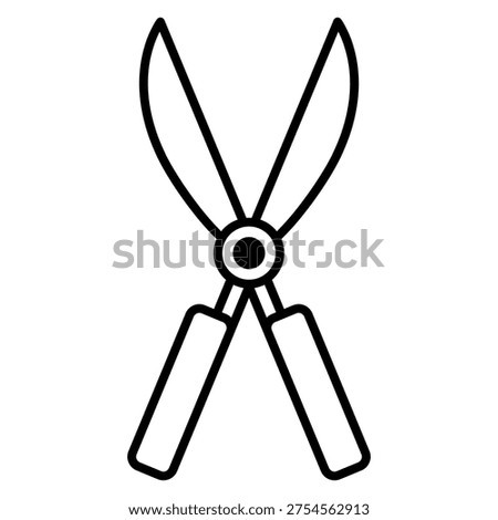 Garden shears icon logo for plant pruning gardening landscaping trimming and yard maintenance design