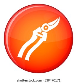 Garden shears icon in red circle isolated on white background vector illustration