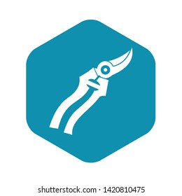 Garden shears icon in simple style isolated on white background. Tool symbol vector illustration