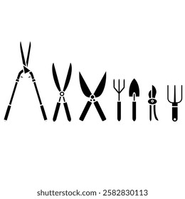 Garden shears icon vector set. Garden tool illustration sign collection. Tool symbol or logo.