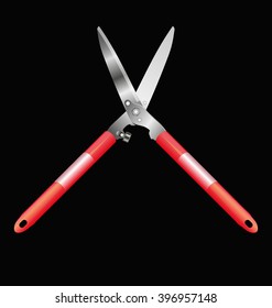 Garden shears isolated on a black background