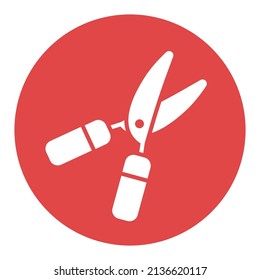 Gartenscheren einzeln auf Vektorsymbol, Hedge-Scheren. Graph Symbol für Landwirtschaft, Garten und Pflanzen Website und Design, Logo, App, UI