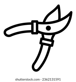 Garden shears line icon, Garden and gardening concept, Secateurs sign on white background, gardening scissors icon in outline style for mobile concept and web design. Vector graphics