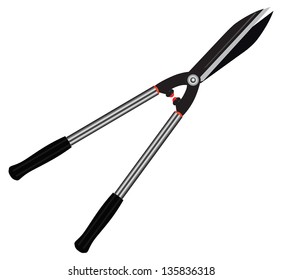 Garden shears with long handles. Vector illustration.