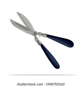 Garden shears on white background. Nature background vector. Gardening hobby. Tree vector icon. Vector 