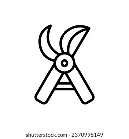 Garden Shears Outline Icon Vector Illustration