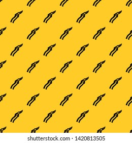 Garden shears pattern seamless vector repeat geometric yellow for any design