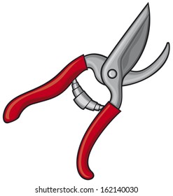 garden shears (red pruner)