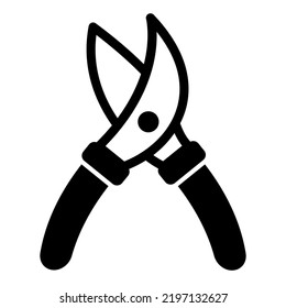 Garden shears, secateurs - icon, illustration on white background, glyph style