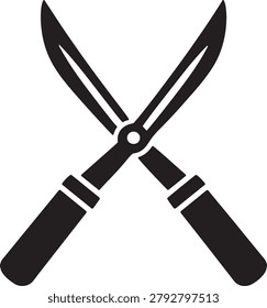 Garden Shears Silhouette Vector Clean Hedge Trimmer Icon