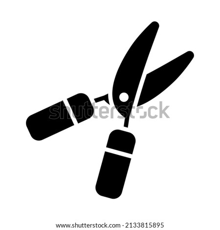 Garden shears vector glyph icon, hedge shears sign. Graph symbol for agriculture, garden and plants web site and apps design, logo, app, UI
