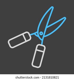 Garden shears vector icon, hedge shears sign. Graph symbol for agriculture, garden and plants web site and apps design, logo, app, UI