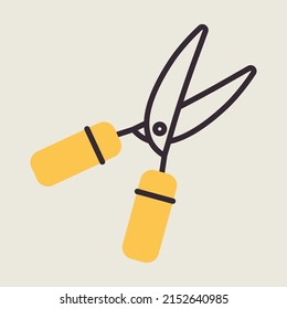 Garden shears vector icon, hedge shears sign. Graph symbol for agriculture, garden and plants web site and apps design, logo, app, UI