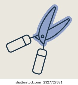 Garden shears vector icon, hedge shears sign. Graph symbol for agriculture, garden and plants web site and apps design, logo, app, UI