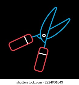 Garden shears vector on black background icon, hedge shears sign. Graph symbol for agriculture, garden and plants web site and apps design, logo, app, UI