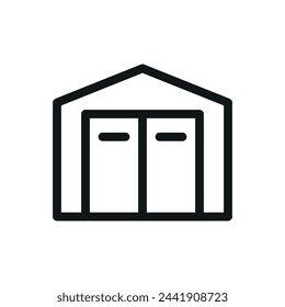 Garden shed isolated icon, plastic shed vector symbol with editable stroke