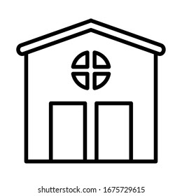 garden shed , line style icon vector illustration design