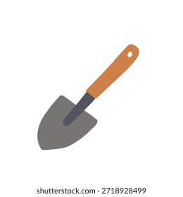 Pala de jardín en estilo plano para el diseño de jardinería de primavera. Ideal para imágenes agrícolas, proyectos de jardinería, iconos de herramientas y temas al aire libre.