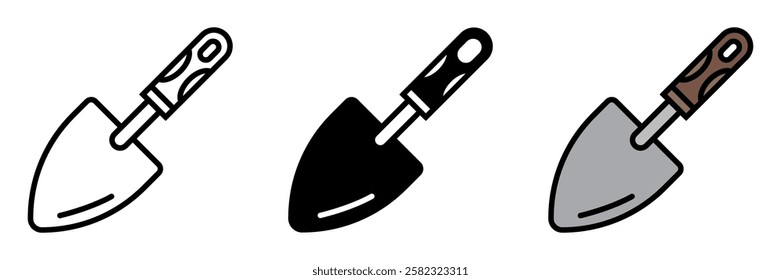 Garden Shovel is a hand tool with a broad, curved blade, used for digging, moving soil, and planting in gardens.