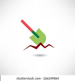 Garden shovel icon
