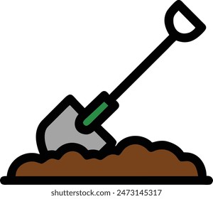 Garden shovel icon complete editable