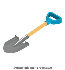 Icono de pala de jardín. Isometric, icono vectorial de pala de jardín para diseño web aislado en fondo blanco