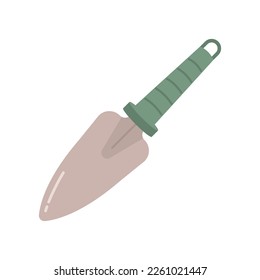 Garden shovel isolated on white background. Garden equipment, tool. Seasonal garden work. Spring vector llustration.