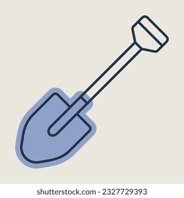 Garden shovel isolated vector icon. Graph symbol for agriculture, garden and plants web site and apps design, logo, app, UI