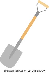 Garden shovel isolated in white background. Garden spade template