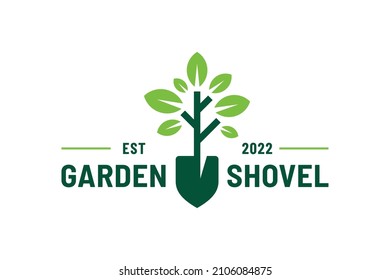 Garden Shovel Logo With Tree Concept