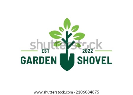 Garden Shovel Logo with Tree Concept