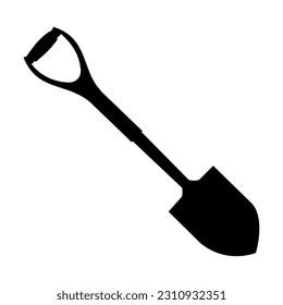Garden shovel silhouette. Vector image