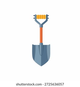 Garden shovel tool flat vector illustration for construction and digging