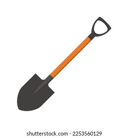 Icono vectorial de pala de jardín en estilo plano. Símbolo aislado sobre fondo blanco.