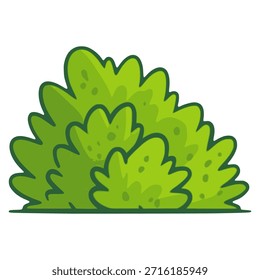 garden shrub landscape park flat color vector illustration template design