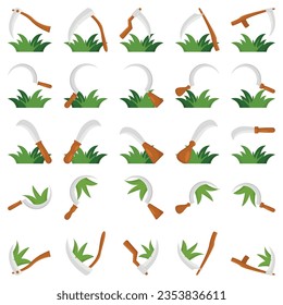 Garden sickle icon. Cartoon of garden sickle vector icon for web design isolated on white background