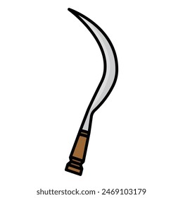 Garden sickle icon. Cartoon of garden sickle vector icon for web design