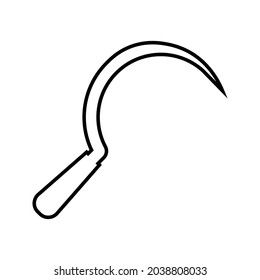 Icono de hoz de jardín. icono vectorial de hoz para diseño web aislado en fondo blanco