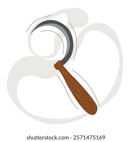 Garden sickle icon.garden sickle vector.Sickle icon.