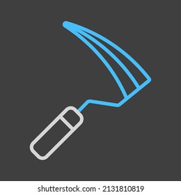 Icono vectorial aislado de hoz de jardín. Símbolo gráfico para agricultura, jardín y plantas sitio web y diseño de aplicaciones, logotipo, aplicación, interfaz de usuario
