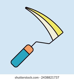 Garden sickle isolated vector icon. Graph symbol for agriculture, garden and plants web site and apps design, logo, app, UI