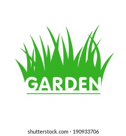 Garden sign with grass. 