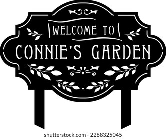 garden sign for laser cutting in vector