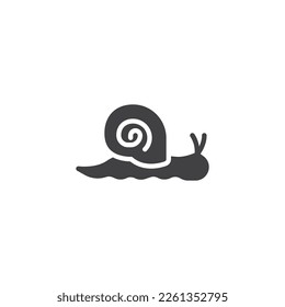 Icono vectorial de caracol de jardín. signo plano relleno para concepto móvil y diseño web. Icono de glifo animal de caracol. Símbolo, ilustración del logotipo. Gráficos vectoriales