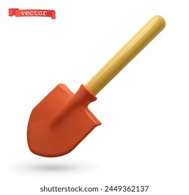 Garden spade 3d vector icon